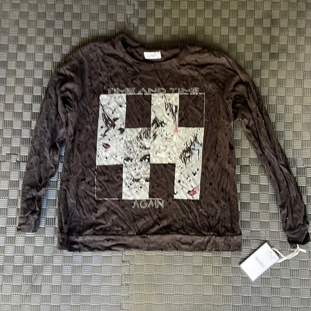 Lauren Moshi Distressed Long Sleeve